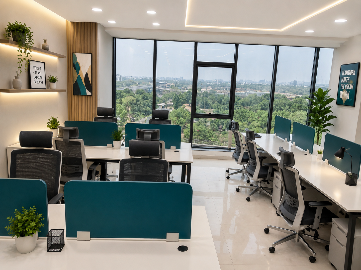 Modern software office desk area